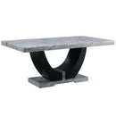 Caralin Dining Table, Engineered Stone & Black Finish Acme
