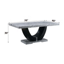 Caralin Dining Table, Engineered Stone & Black Finish Acme