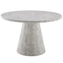 Kacey Round Dining Table, Engineered Stone Finish Acme