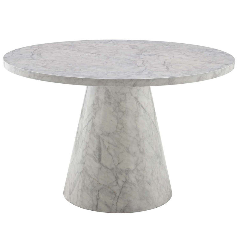 Kacey Round Dining Table, Engineered Stone Finish Acme