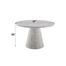 Kacey Round Dining Table, Engineered Stone Finish Acme