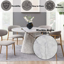 Kacey Round Dining Table, Engineered Stone Finish Acme