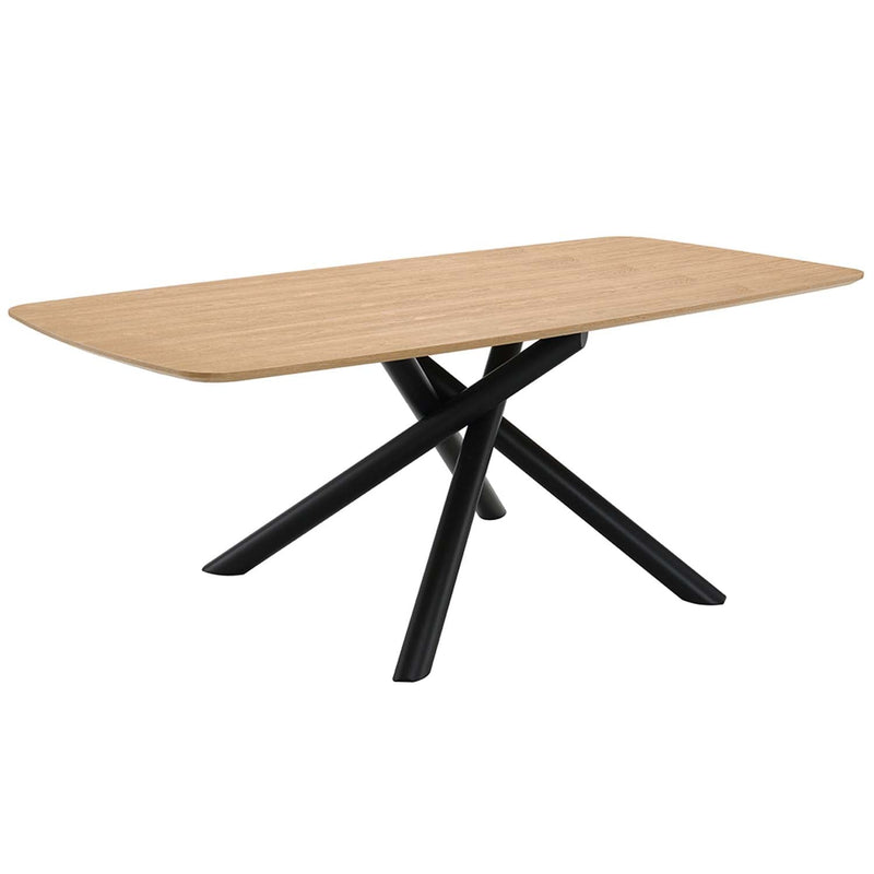 Lawton Dining Table, Natural & Black Finish Acme