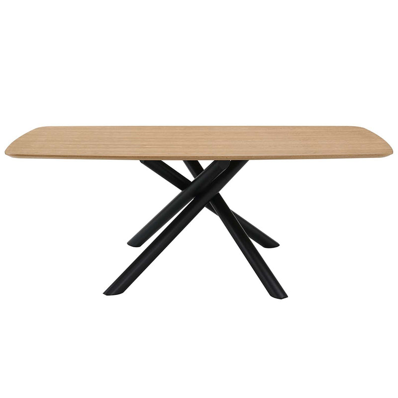 Lawton Dining Table, Natural & Black Finish Acme