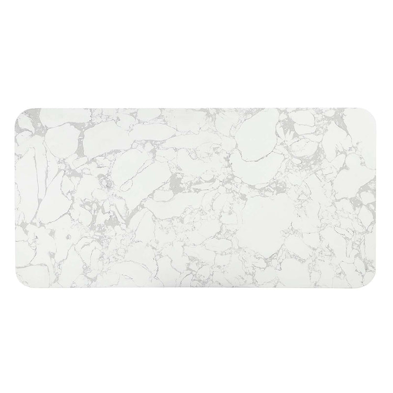 Clayten Dining Table, White Natural Marble Top & Espreeso Finish Acme