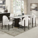 Clayten Dining Table, White Natural Marble Top & Espreeso Finish Acme