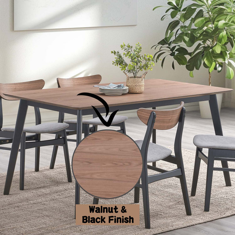 Rebi Dining Table, Walnut & Black Finish Acme