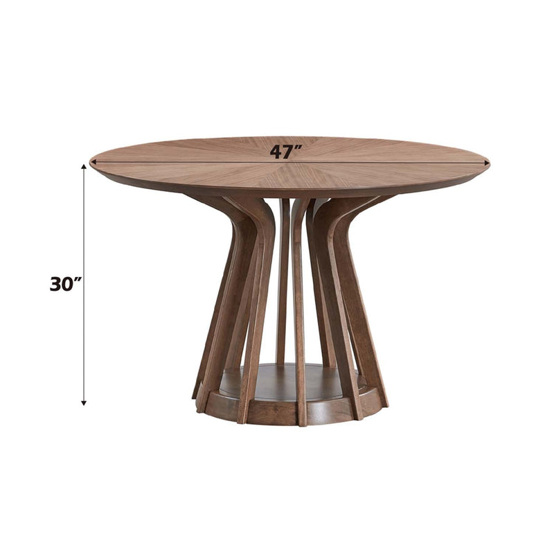 Seda Round Dining Table, Walnut Finish Acme