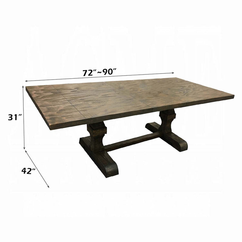 Landon Dining Table w/Leaf, Salvage Brown Finish Acme