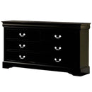 Louis Philippe III 6 Drawers Dresser, Black Finish Acme
