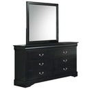 Louis Philippe III 6 Drawers Dresser, Black Finish Acme