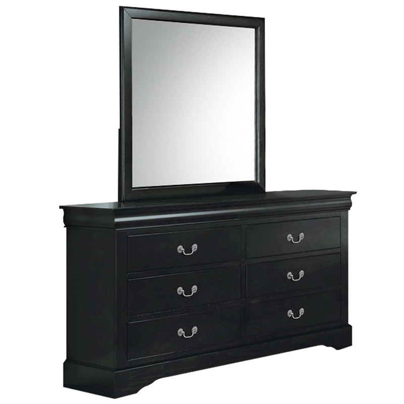 Louis Philippe III 6 Drawers Dresser, Black Finish Acme