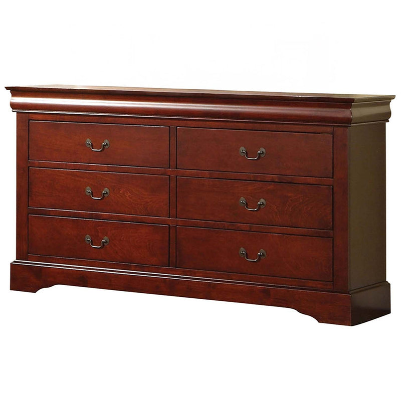 Louis Philippe III 6 Drawers Dresser, Cherry Finish Acme