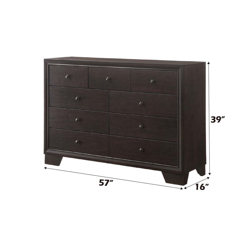 Madison 9 Drawers  Dresser, Espresso Finish Acme