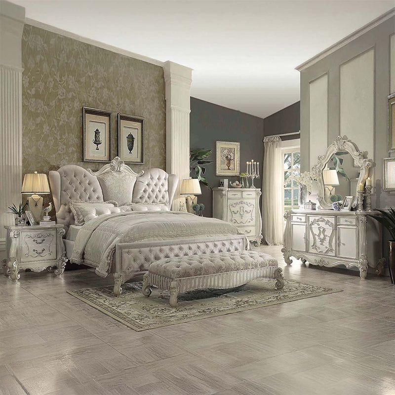 Versailles 5 Drawers & 2 Doors  Dresser, Bone White Finish Acme