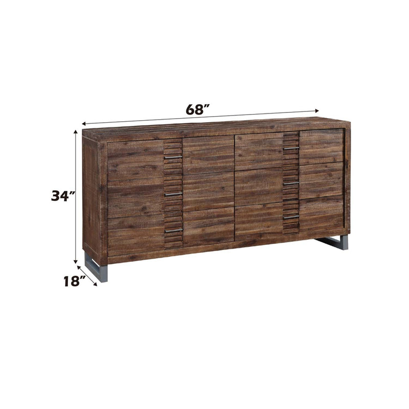 Andria 6 Drawers  Dresser, Reclaimed Oak Finish Acme