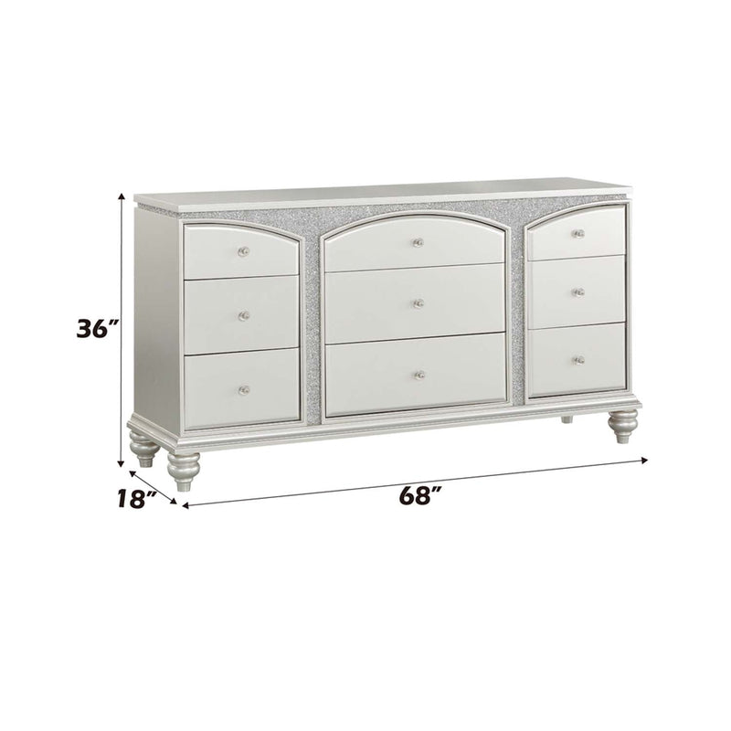 Maverick 9 Drawers  Dresser, Platinum Finish Acme