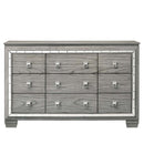 Antares 9 Drawers  Dresser, Light Gray Oak Finish Acme