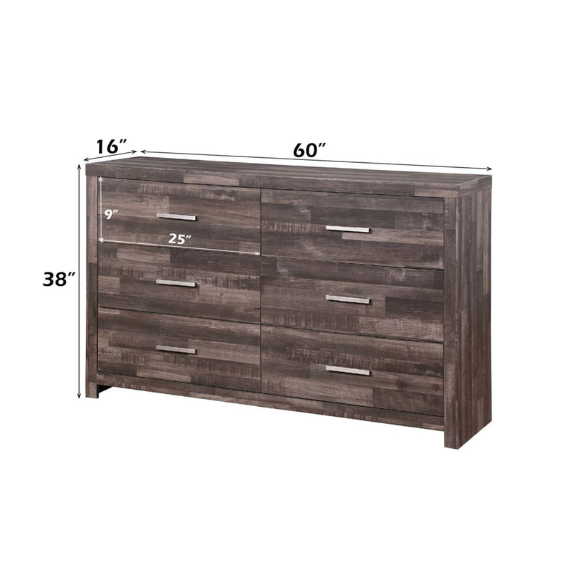 Juniper 6 Drawers  Dresser, Dark Oak Finish Acme