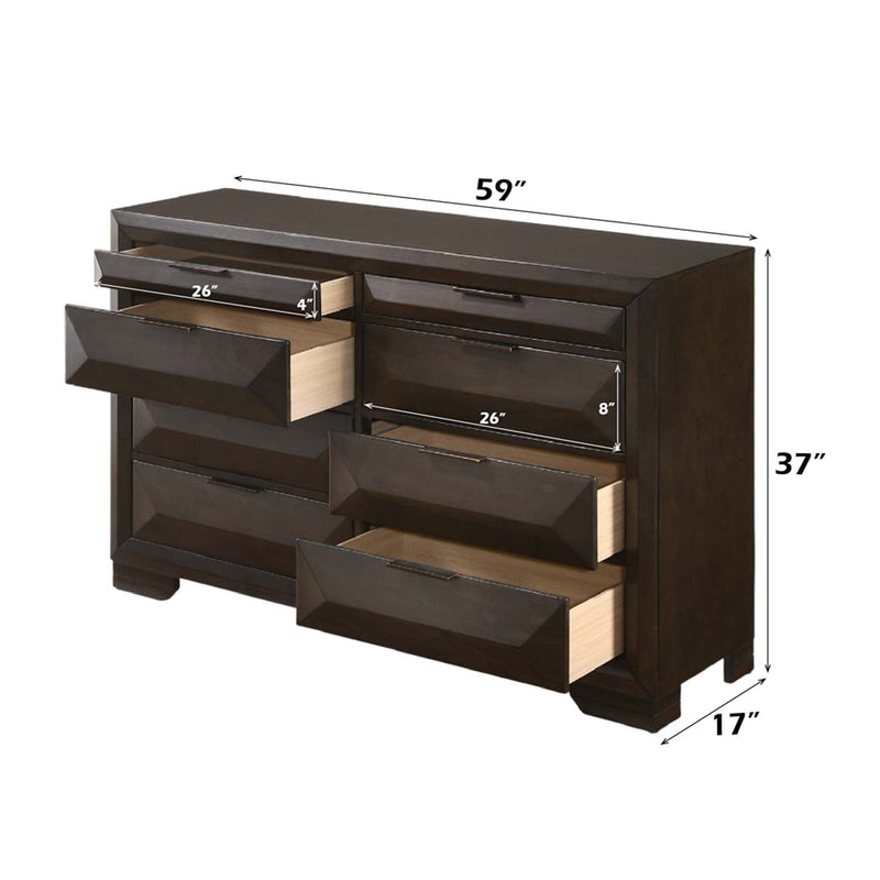 Merveille 8 Drawers Dresser, Espresso Finish Acme