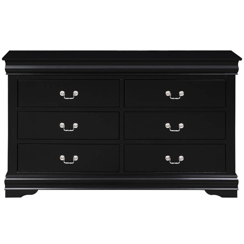 Louis Philippe 6 Drawers  Dresser, Black Finish Acme