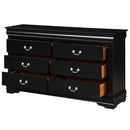 Louis Philippe 6 Drawers  Dresser, Black Finish Acme