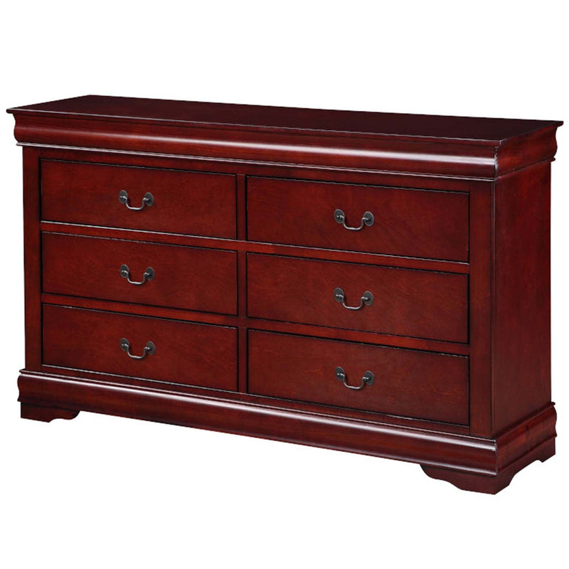 Louis Philippe 6 Drawers  Dresser, Cherry Finish Acme