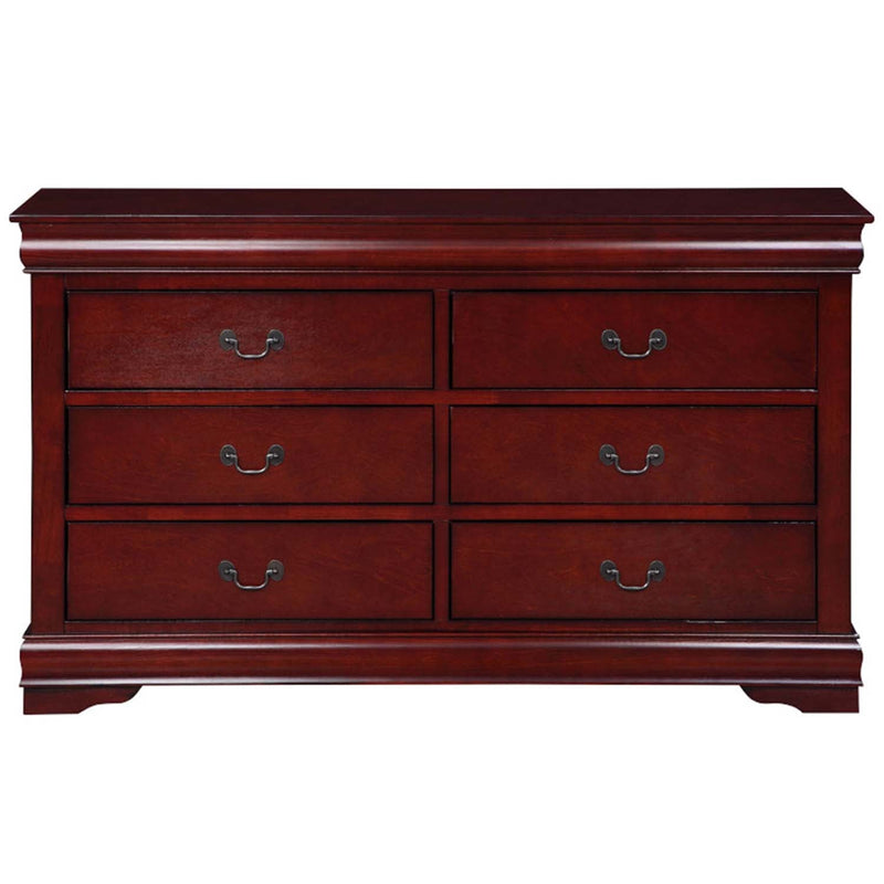 Louis Philippe 6 Drawers  Dresser, Cherry Finish Acme