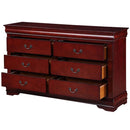 Louis Philippe 6 Drawers  Dresser, Cherry Finish Acme