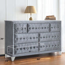Dante 7 Drawers  Dresser, Gray Velvet Acme