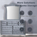 Dante 7 Drawers  Dresser, Gray Velvet Acme