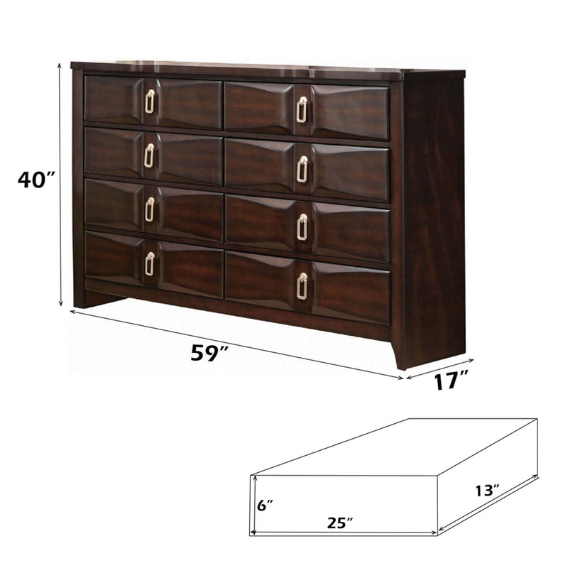 Lancaster 8 Drawers Dresser, Espresso Finish Acme