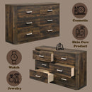 Elettra 6 Drawers  Dresser, Rustic Walnut Finish Acme