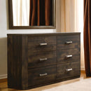 Elettra 6 Drawers  Dresser, Rustic Walnut Finish Acme