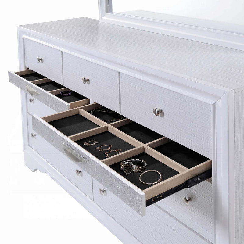 Naima 7 Drawers Dresser, White Finish Acme