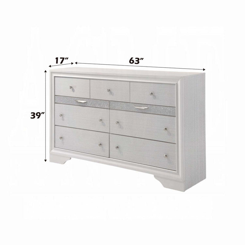 Naima 7 Drawers Dresser, White Finish Acme