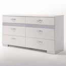 Naima II 8 Drawers  Dresser, White High Gloss Finish Acme