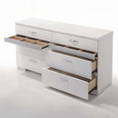 Naima II 8 Drawers  Dresser, White High Gloss Finish Acme