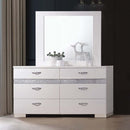 Naima II 8 Drawers  Dresser, White High Gloss Finish Acme