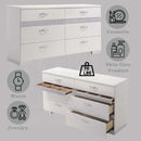 Naima II 8 Drawers  Dresser, White High Gloss Finish Acme