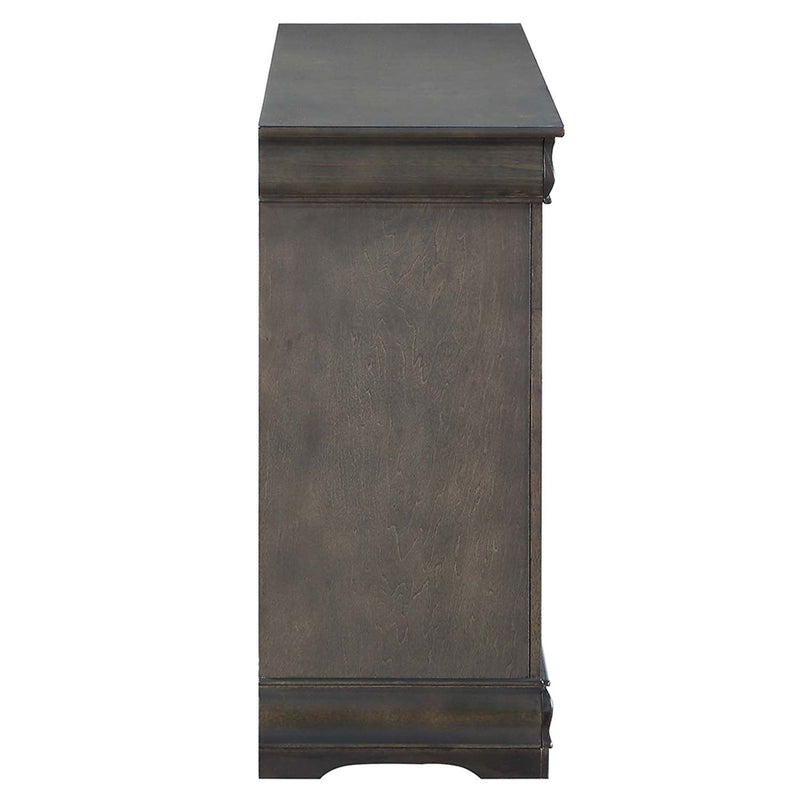 Louis Philippe 6 Drawers  Dresser, Dark Gray Finish Acme