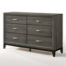 Valdemar 6 Drawers  Dresser, Weathered Gray Finish Acme