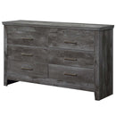 Vidalia 6 Drawers  Dresser, Rustic Gray Oak Finish Acme