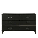 Chelsie 6 Drawers  Dresser, Black Finish Acme