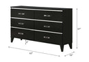 Chelsie 6 Drawers  Dresser, Black Finish Acme