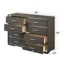 Escher 8 Drawers  Dresser, Gray Oak Finish Acme