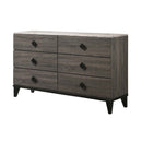 Avantika 6 Drawers  Dresser, Faux Marble Top & Rustic Gray Oak Finish Acme