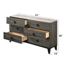 Avantika 6 Drawers  Dresser, Faux Marble Top & Rustic Gray Oak Finish Acme