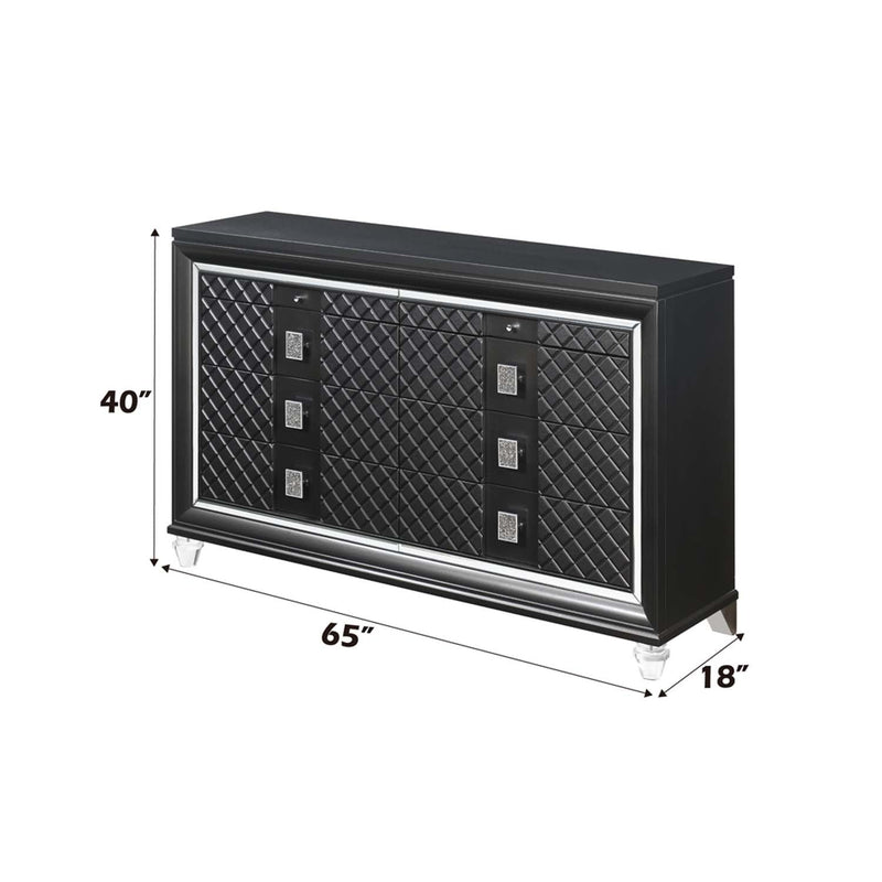 Sawyer 8 Drawers Dresser, Metallic Gray Finish Acme