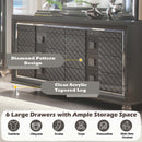 Sawyer 8 Drawers Dresser, Metallic Gray Finish Acme